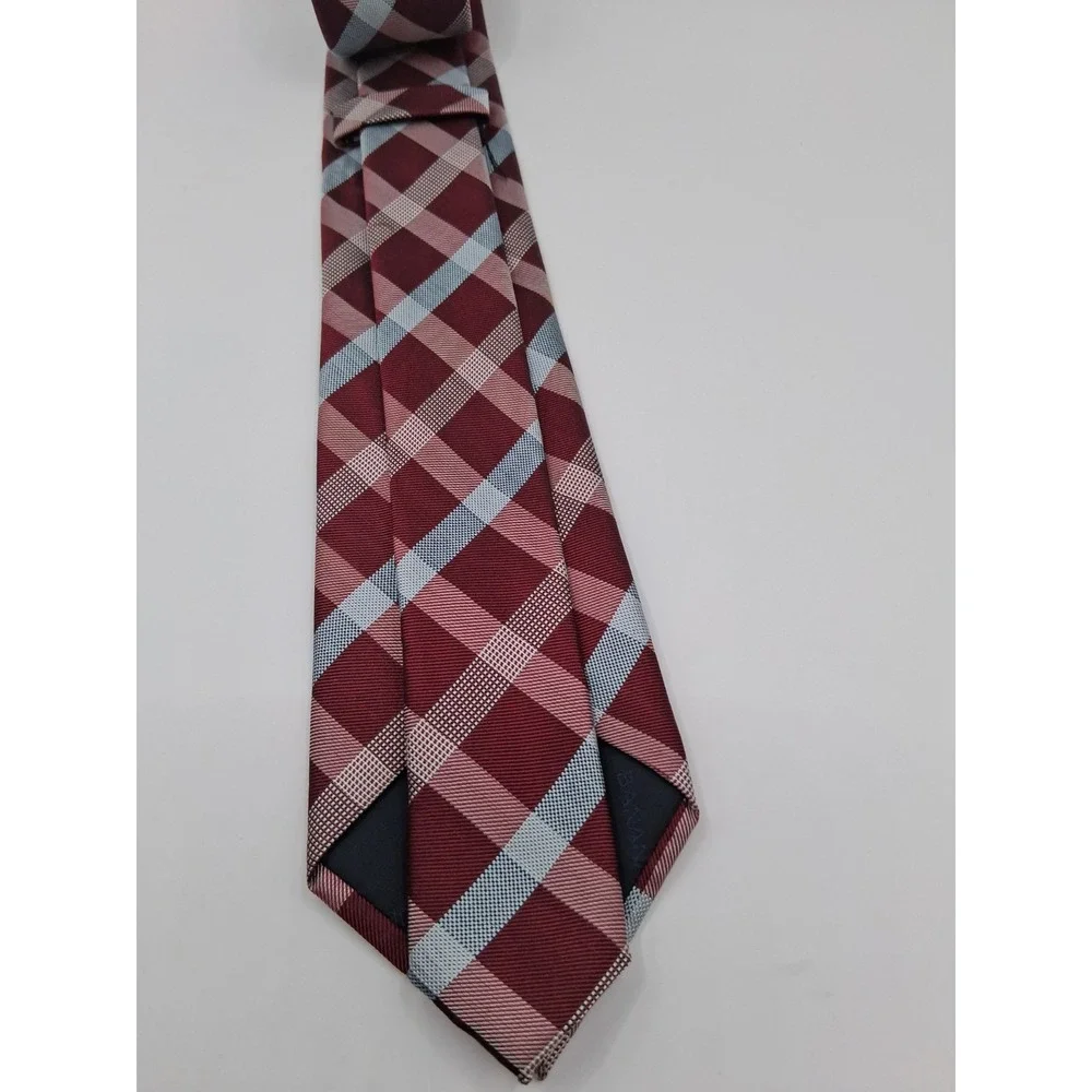 MENS TIE MAROON AND LIGHT BLUE